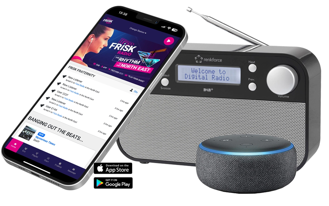 Smart speaker streaming Frisk Radio